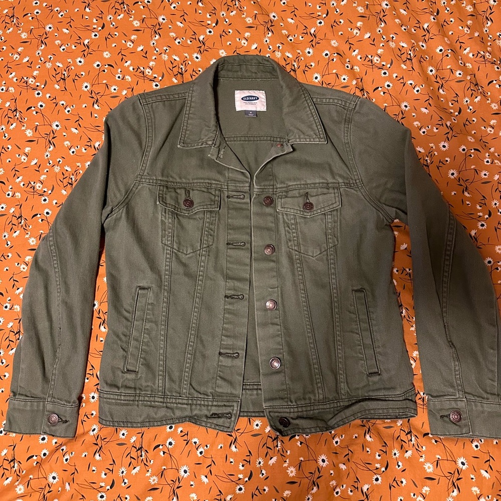 Old Navy Olive Green Denim Jacket